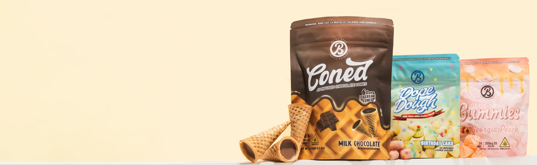 Baked Bags chocolate cones, gummies and infused popcorn